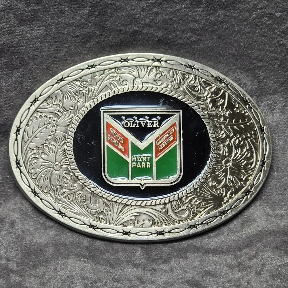 Spec Cast Collectibles Silver Oliver Hart Parr Western Style Belt Buckle w. Logo